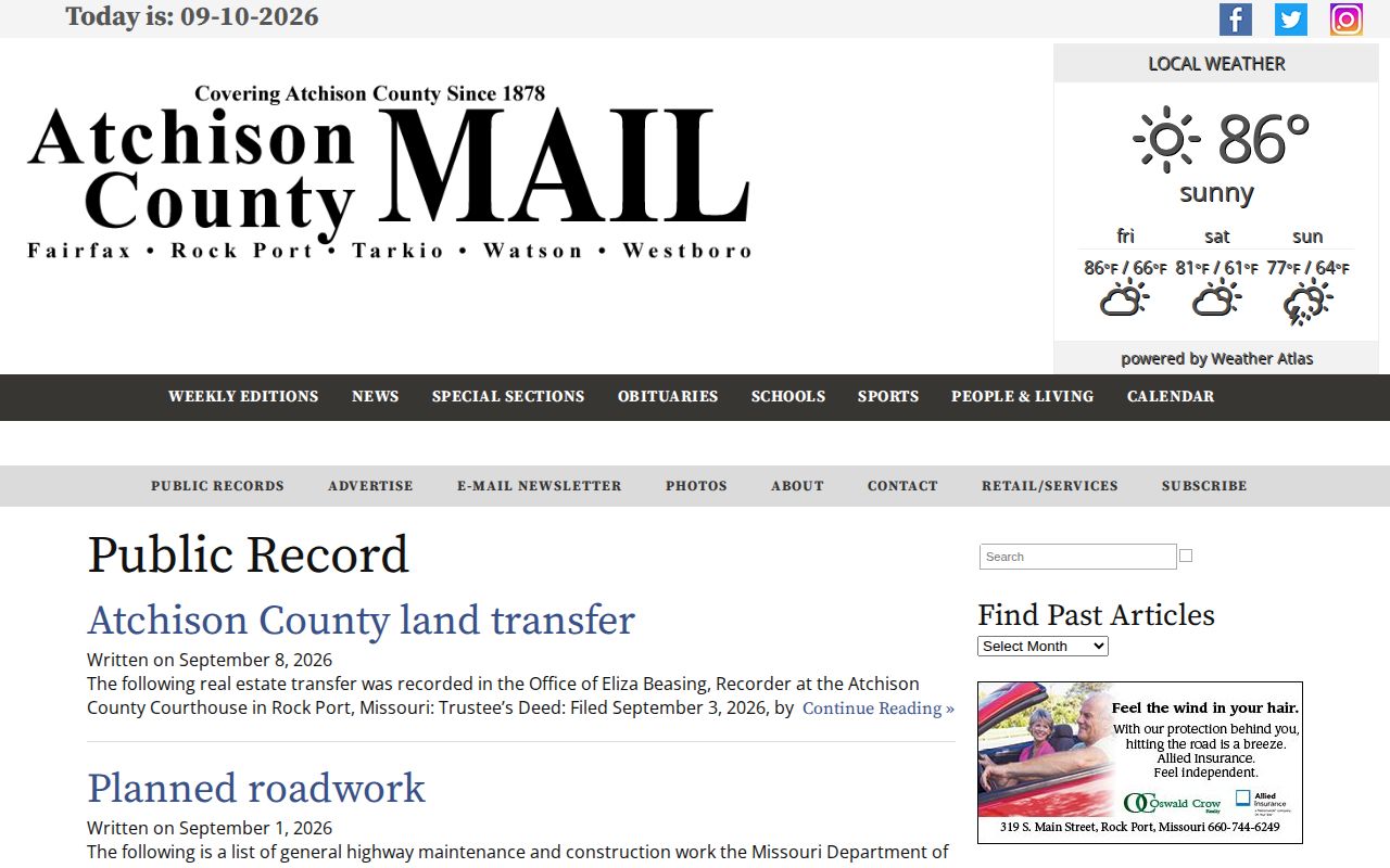 Atchison County Mail public record archive